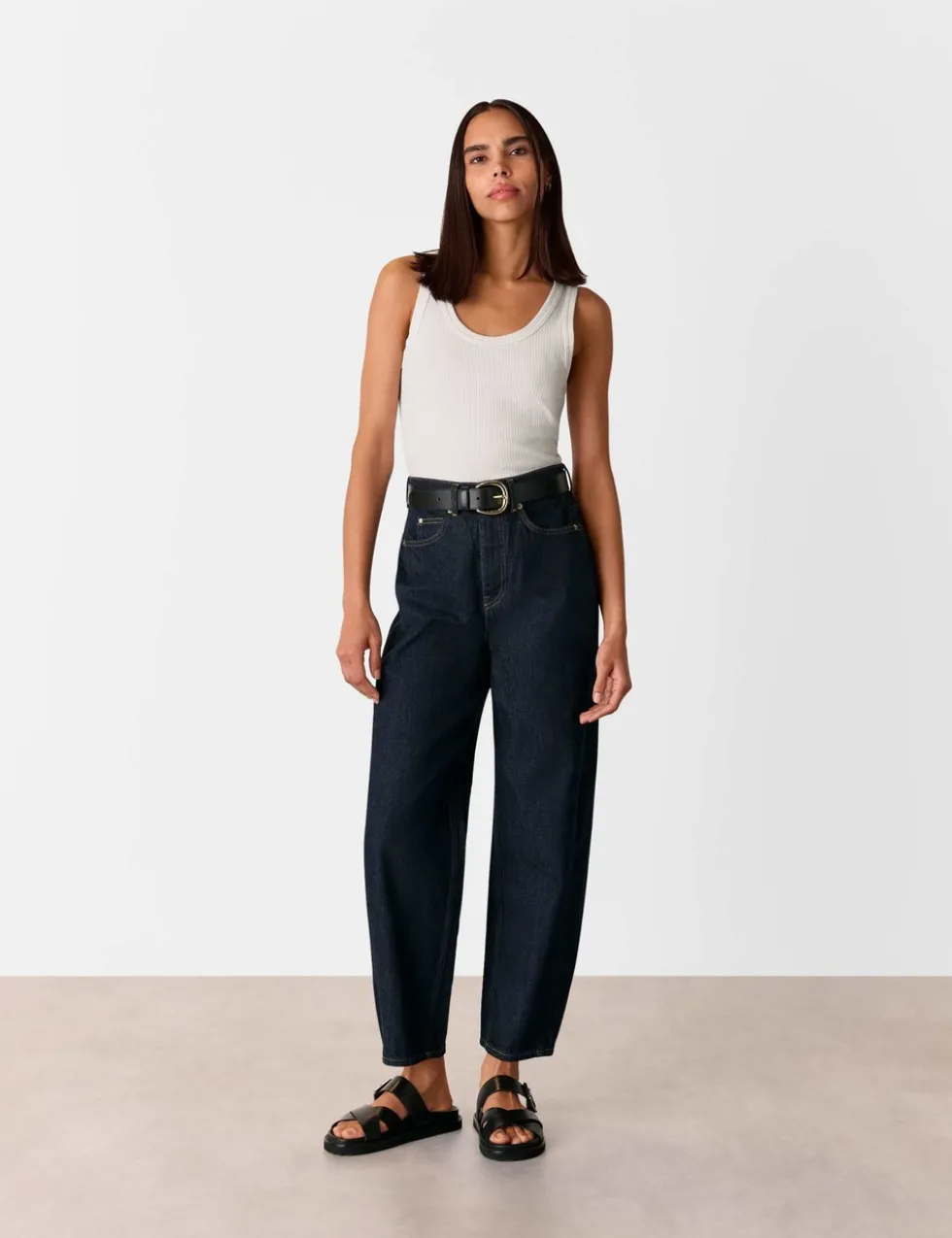 Cotton Rich Ribbed Scoop Neck Vest