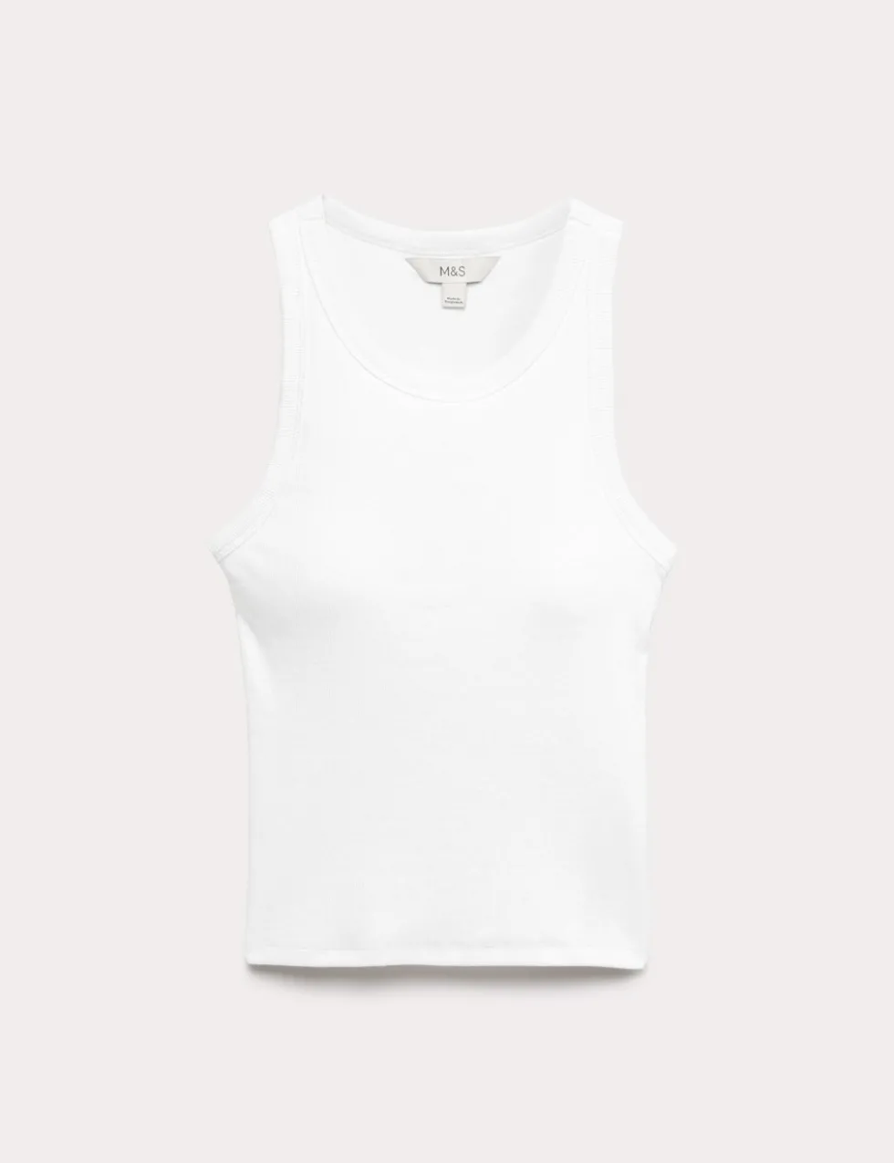 Cotton Rich Ribbed Scoop Neck Bra Vest Top