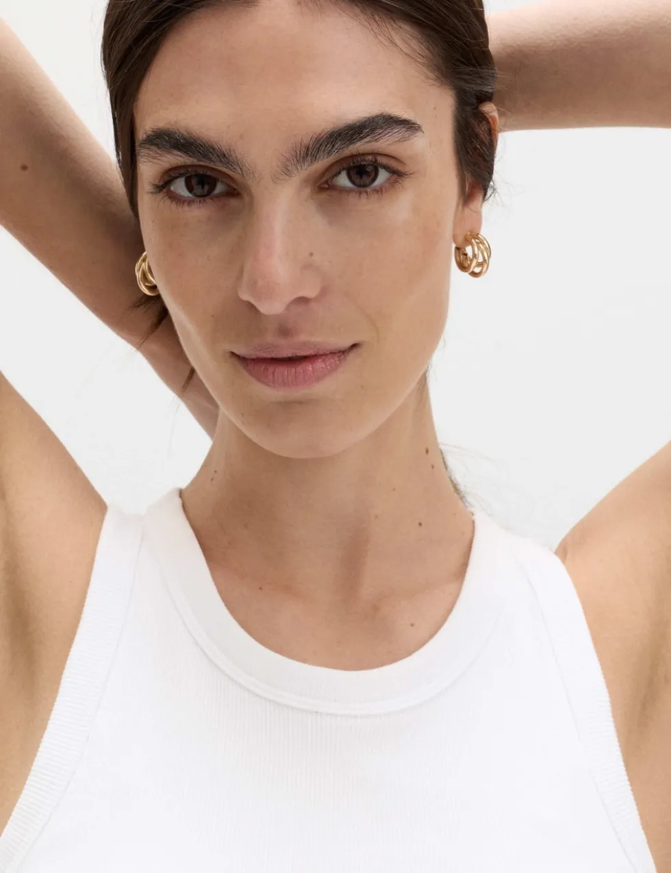 Cotton Rich Ribbed Scoop Neck Bra Vest Top