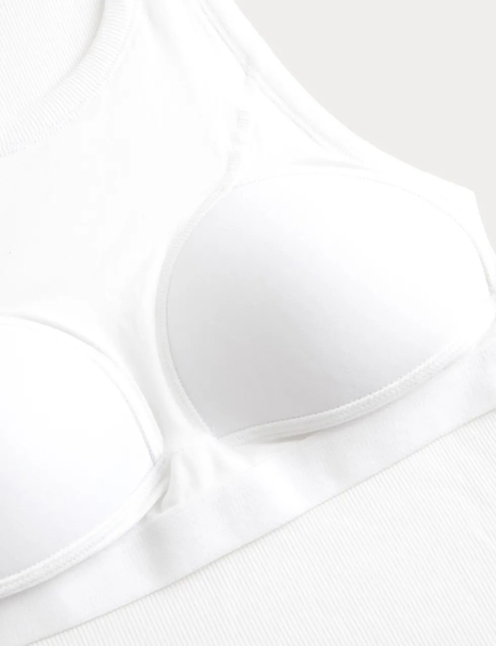 Cotton Rich Ribbed Scoop Neck Bra Vest Top