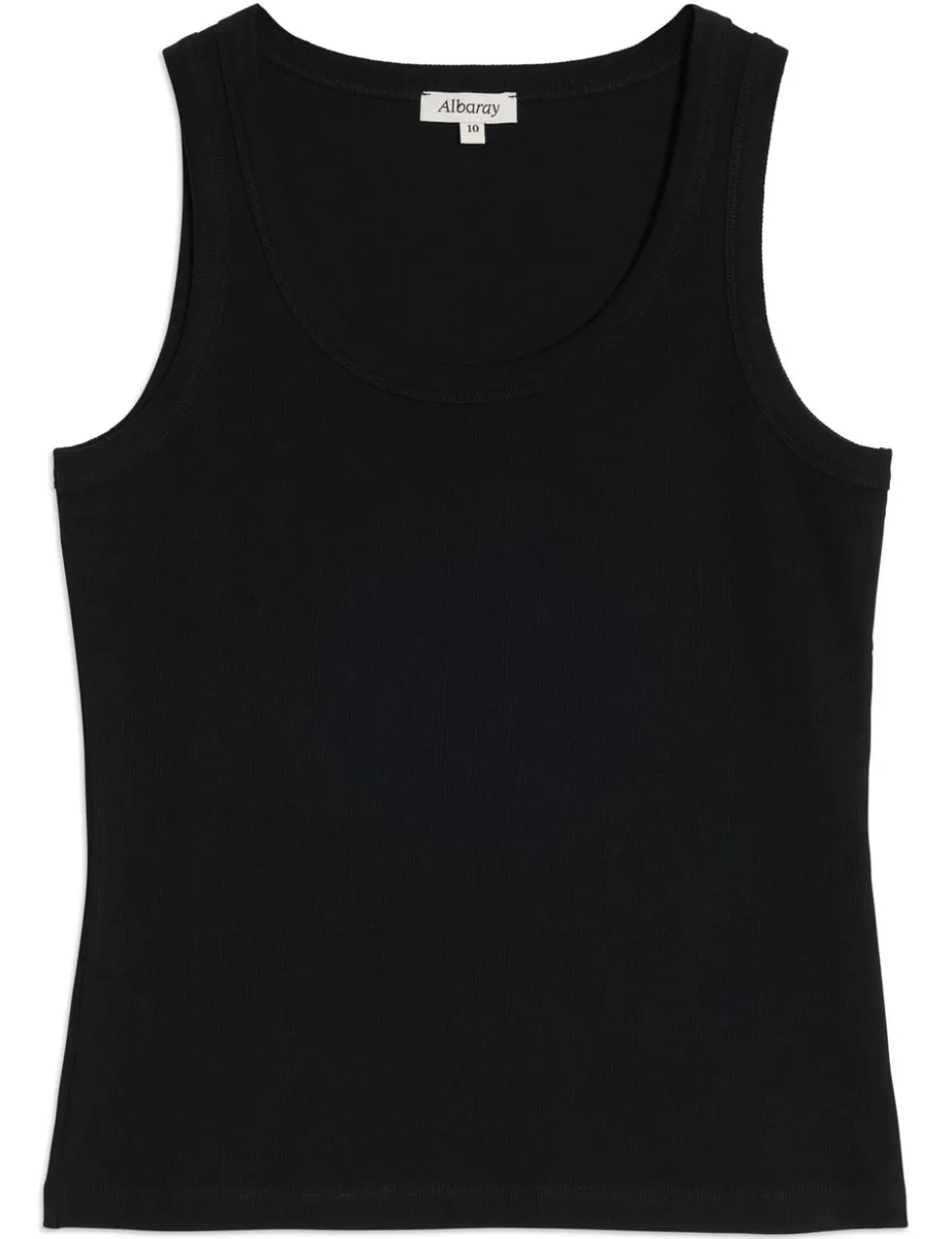 Cotton Rich Ribbed Scoop Neck Vest