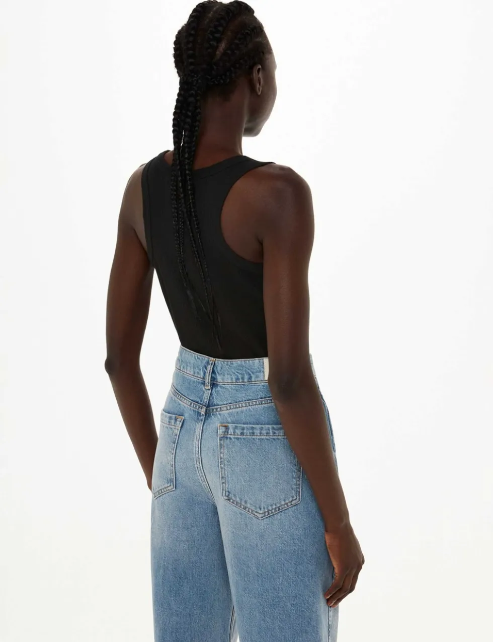 Cotton Rich Ribbed Scoop Neck Vest