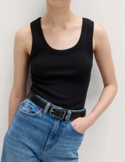 Cotton Rich Ribbed Slim Fit Vest Top