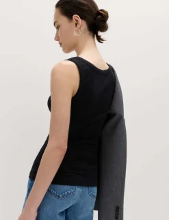 Cotton Rich Ribbed Slim Fit Vest Top