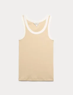 Cotton Rich Ribbed Slim Fit Vest Top