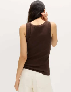 Cotton Rich Ribbed Slim Fit Vest Top