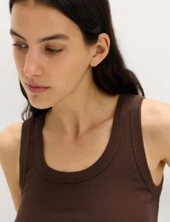 Cotton Rich Ribbed Slim Fit Vest Top