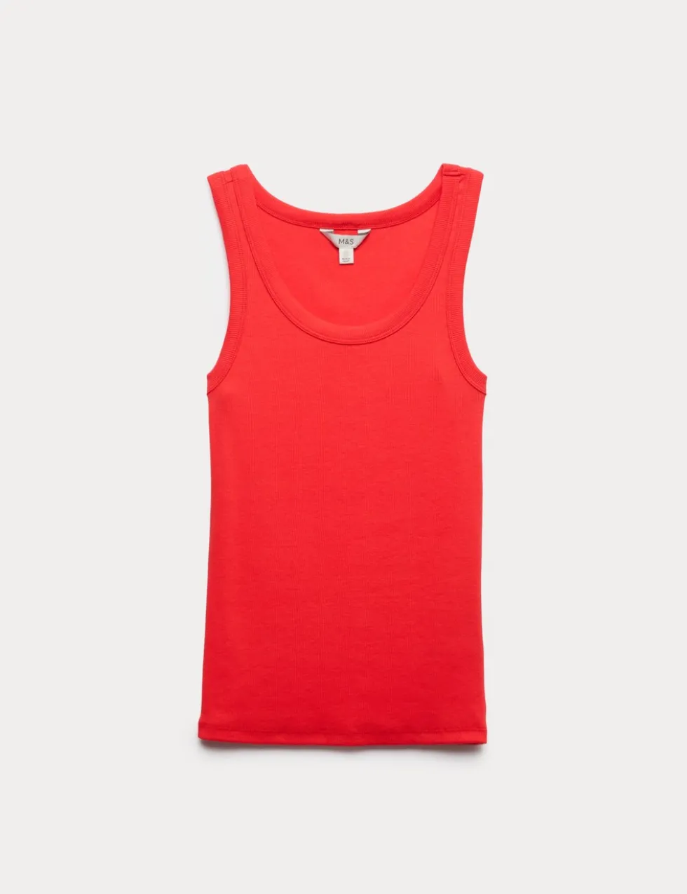 Cotton Rich Ribbed Slim Fit Vest Top
