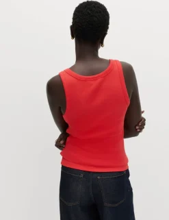 Cotton Rich Ribbed Slim Fit Vest Top