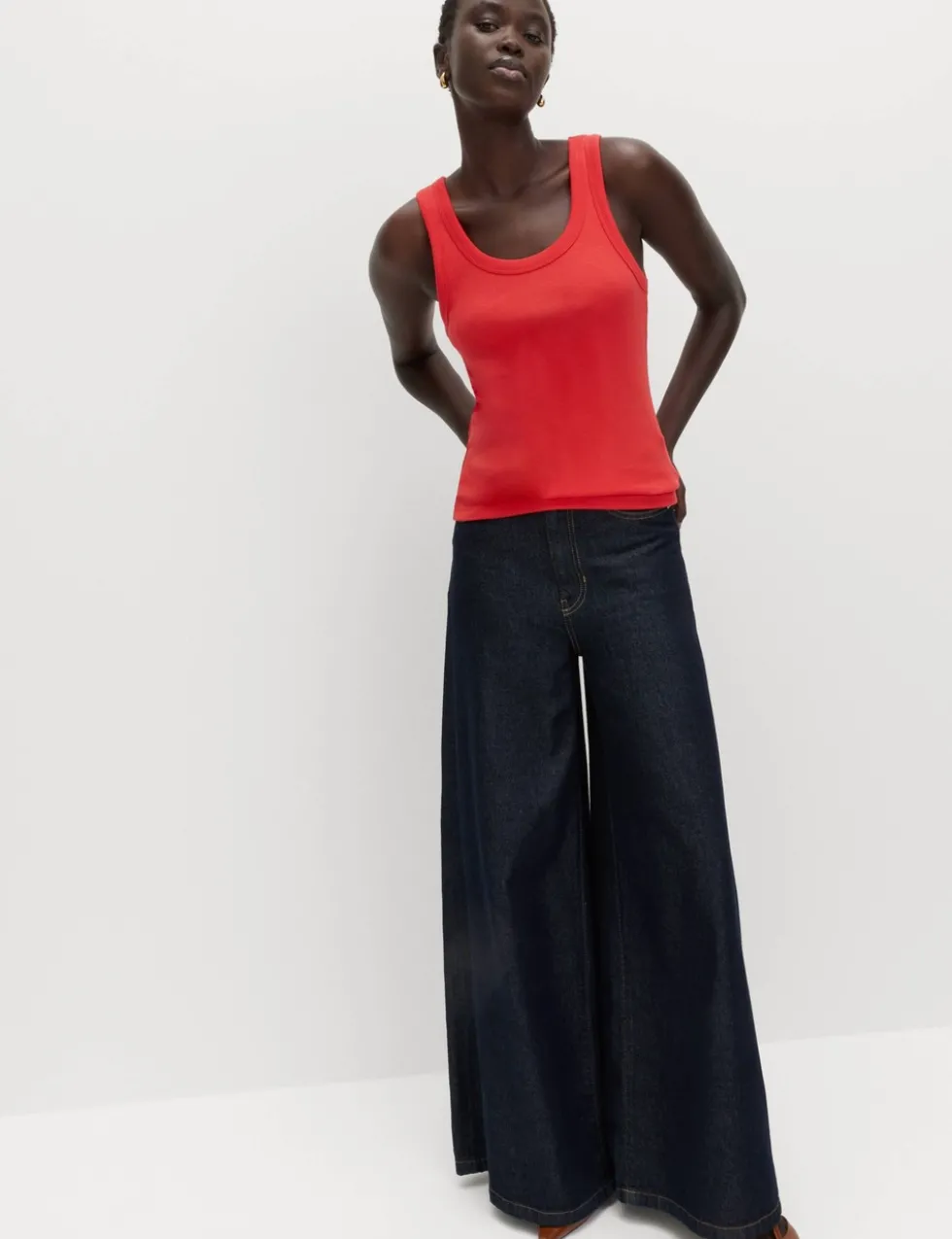 Cotton Rich Ribbed Slim Fit Vest Top