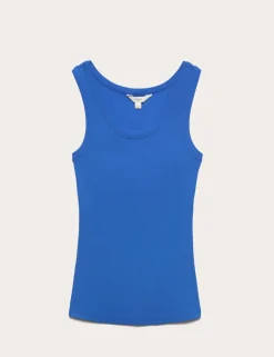 Cotton Rich Ribbed Slim Fit Vest Top