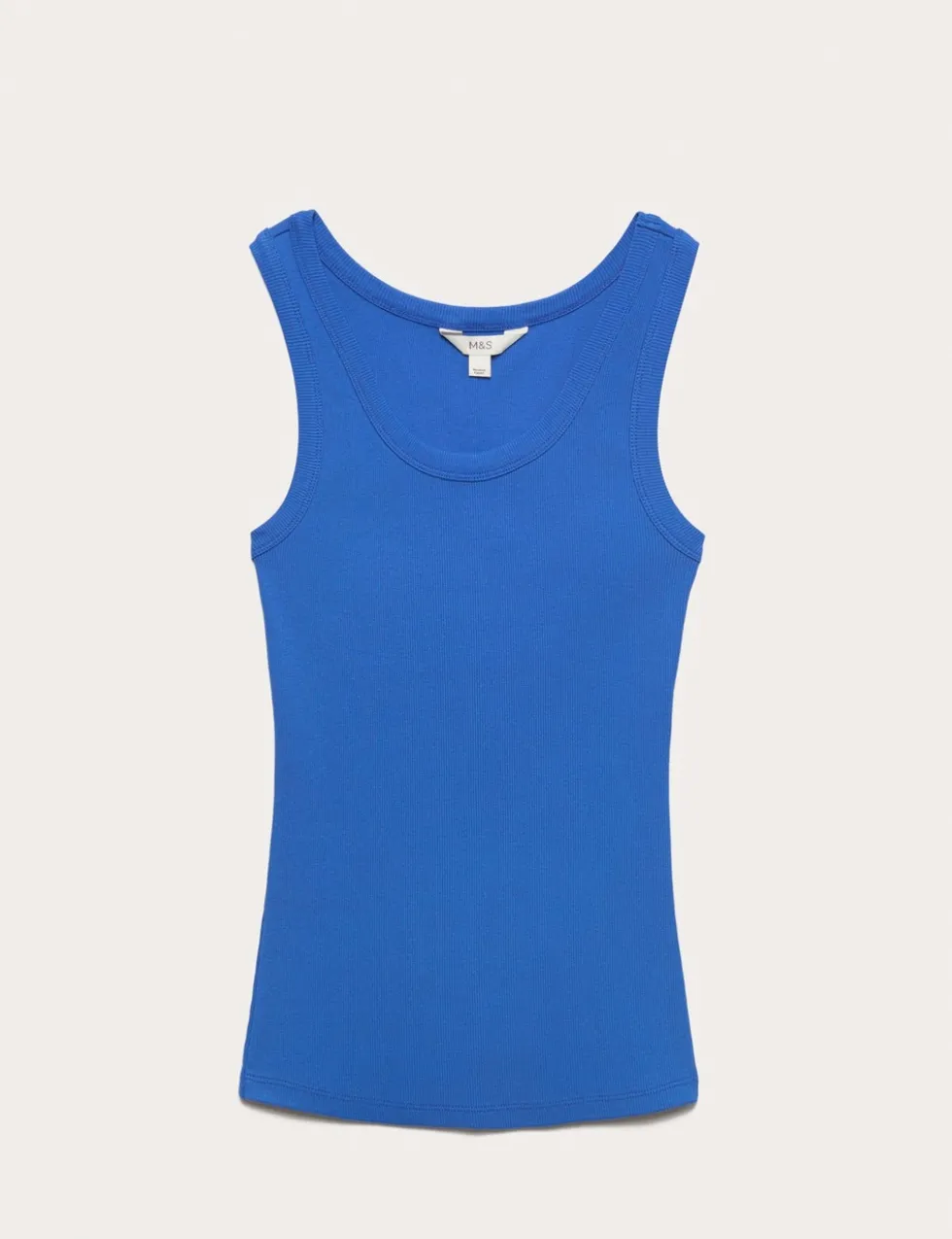 Cotton Rich Ribbed Slim Fit Vest Top