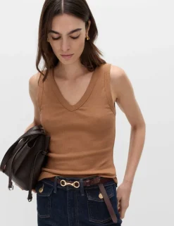 Cotton Rich Ribbed V-Neck Vest