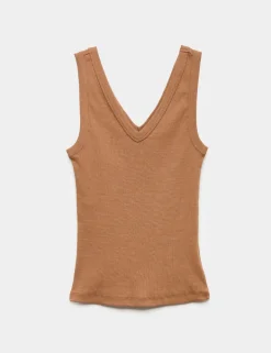 Cotton Rich Ribbed V-Neck Vest