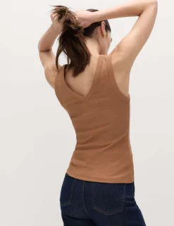 Cotton Rich Ribbed V-Neck Vest
