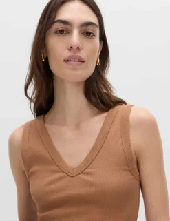 Cotton Rich Ribbed V-Neck Vest