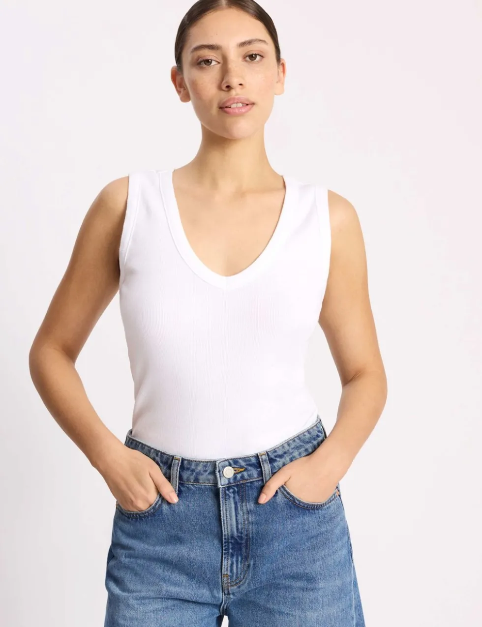 Cotton Rich Ribbed V-Neck Vest