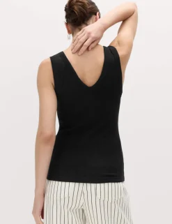 Cotton Rich Ribbed V-Neck Vest
