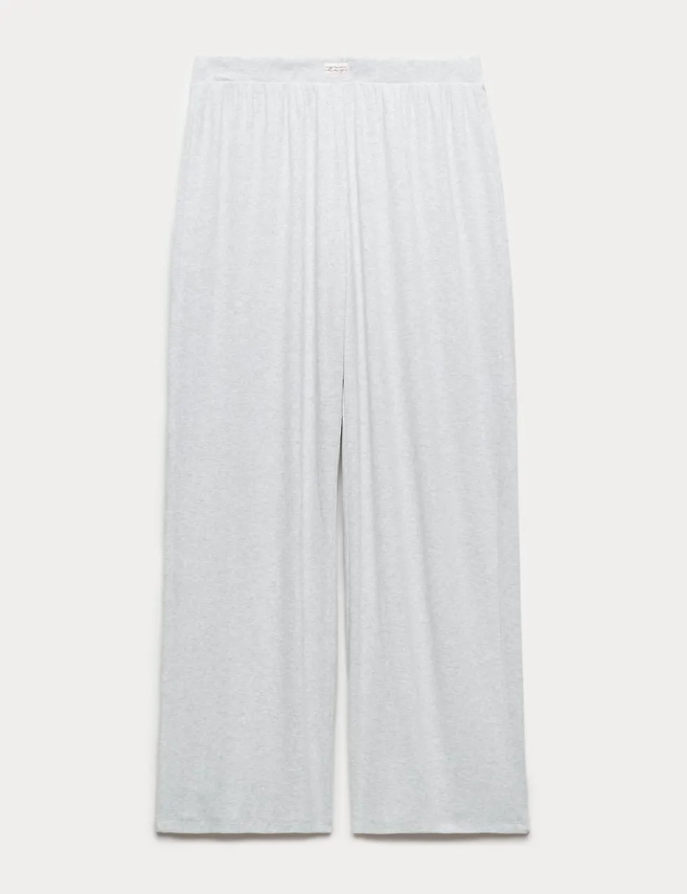 Cotton Rich Ribbed Wide Leg Pyjama Bottoms