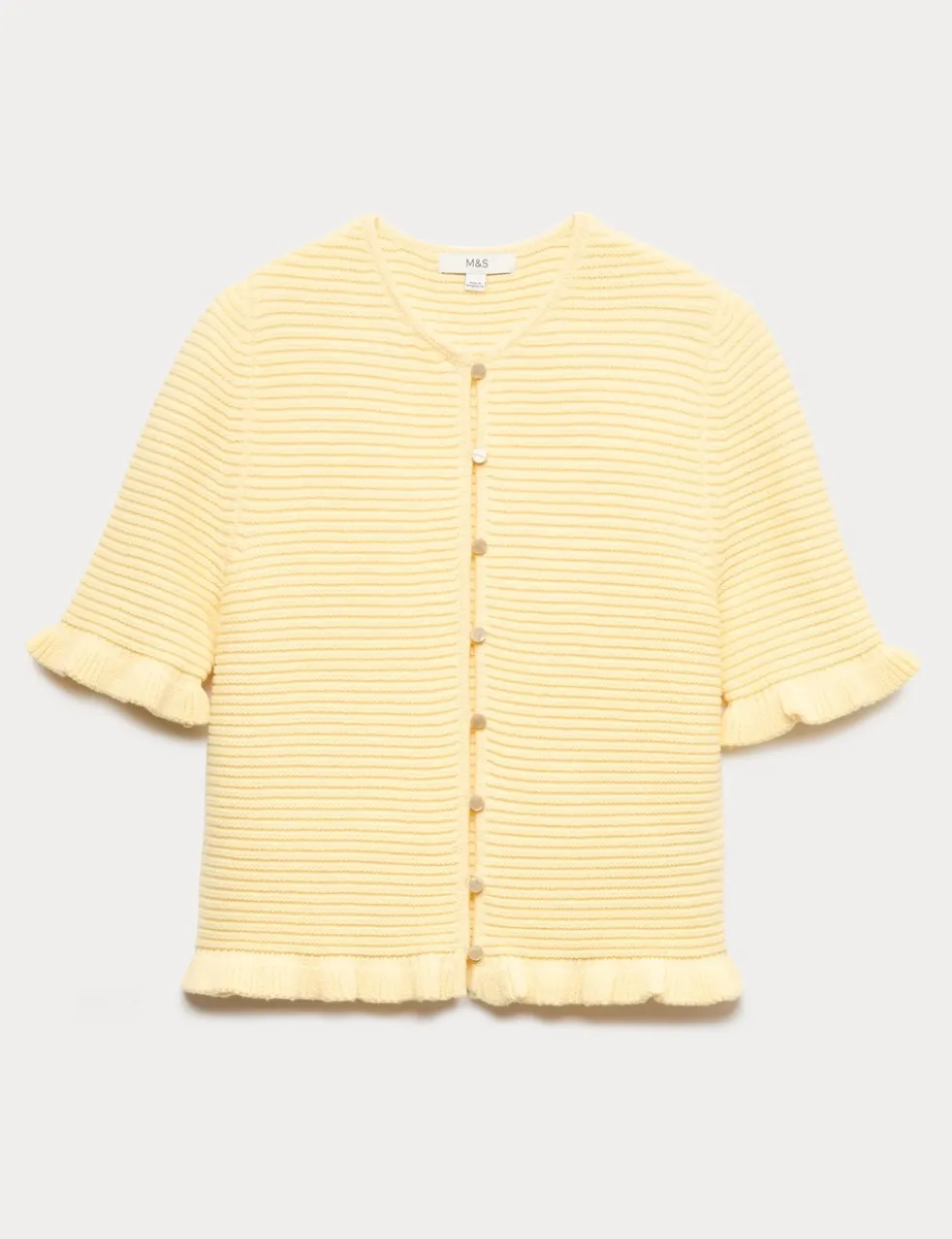 Cotton Rich Ruffle Detail Cardigan