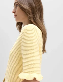Cotton Rich Ruffle Detail Cardigan