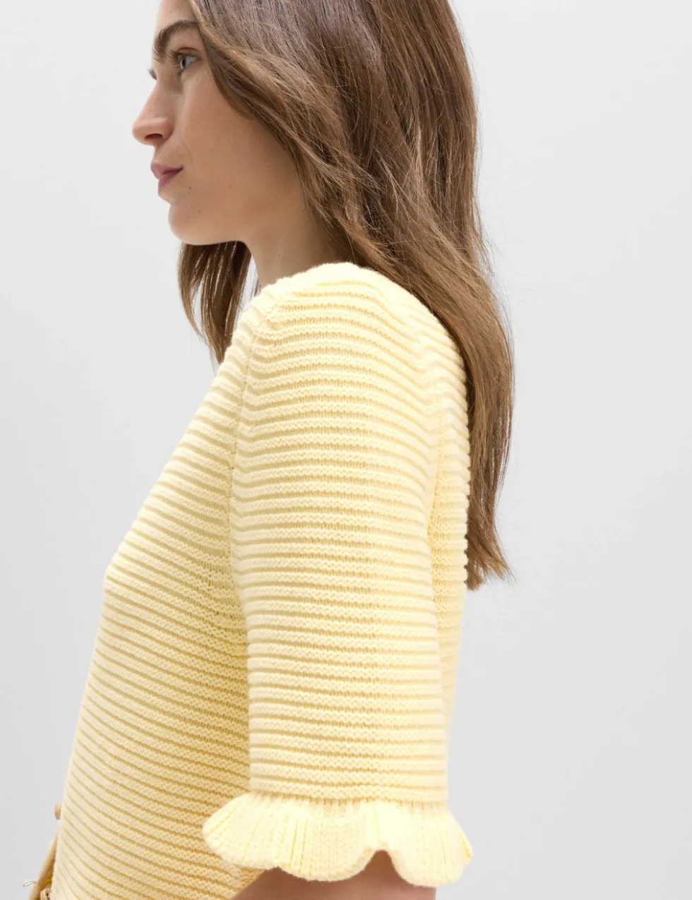Cotton Rich Ruffle Detail Cardigan
