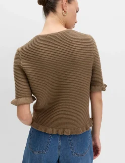 Cotton Rich Ruffle Detail Cardigan