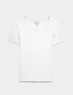 Cotton Rich Scoop Neck Slim Fit T-Shirt