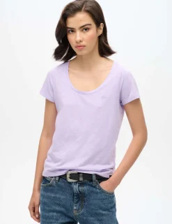 Cotton Rich Scoop Neck T-Shirt
