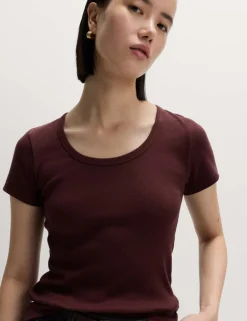 Cotton Rich Scoop Neck T-Shirt