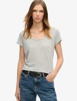 Cotton Rich Scoop Neck T-Shirt