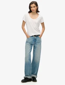 Cotton Rich Scoop Neck T-Shirt