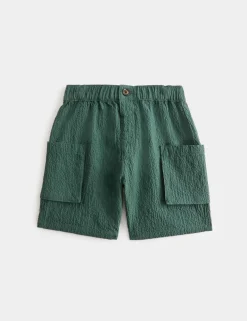 Cotton Rich Seersucker Cargo Shorts (2-8 Yrs)
