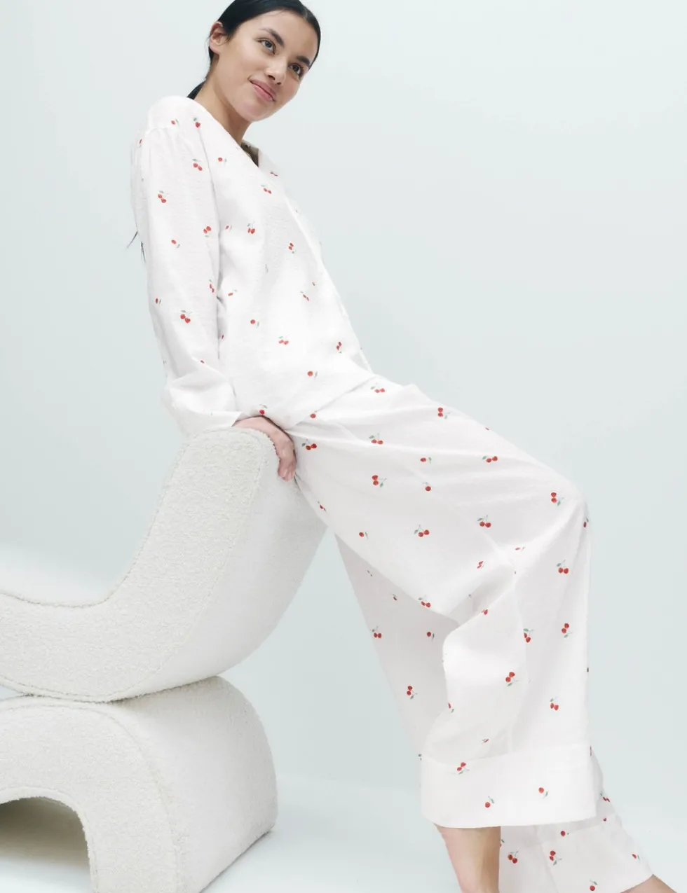 Cotton Rich Seersucker Printed Pyjama Set