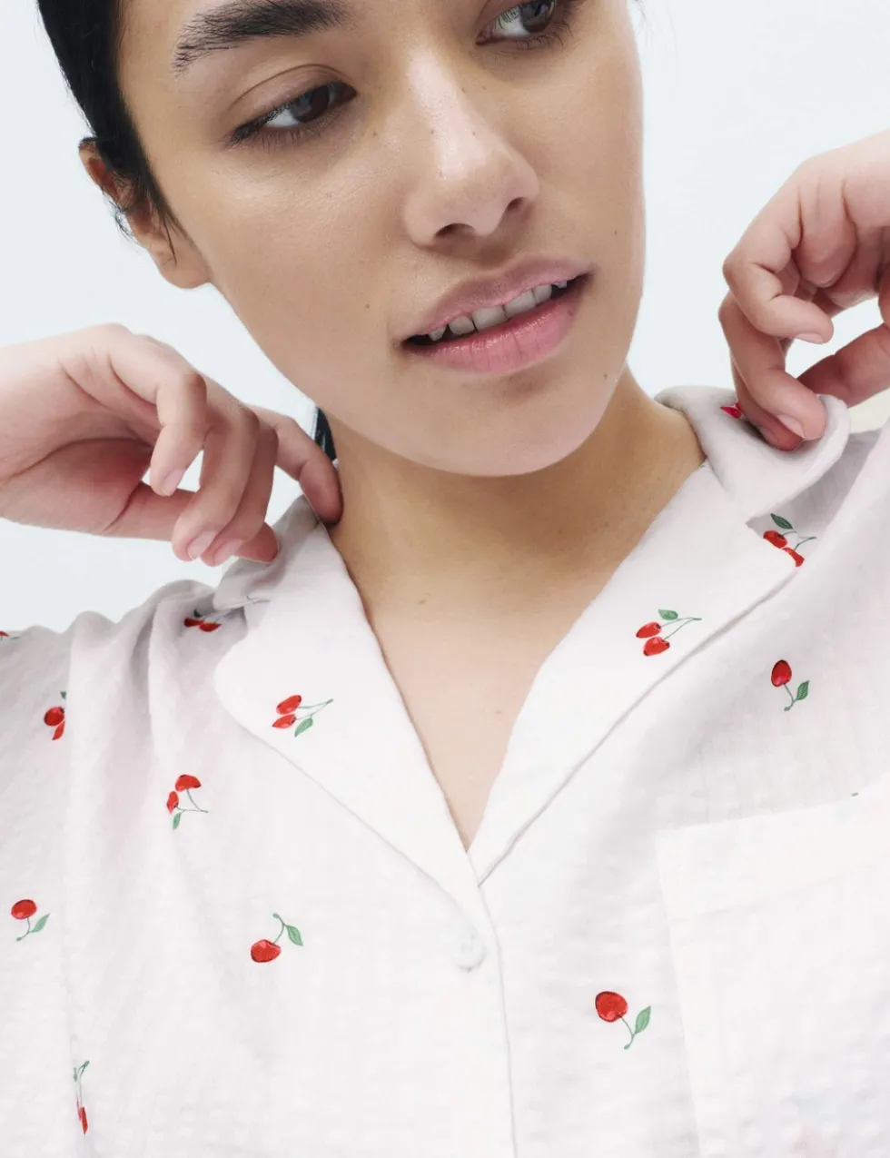 Cotton Rich Seersucker Printed Pyjama Set