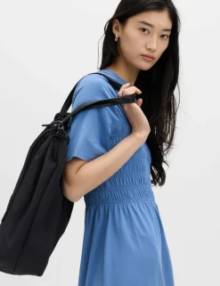 Cotton Rich Shirred Midi T-Shirt Dress