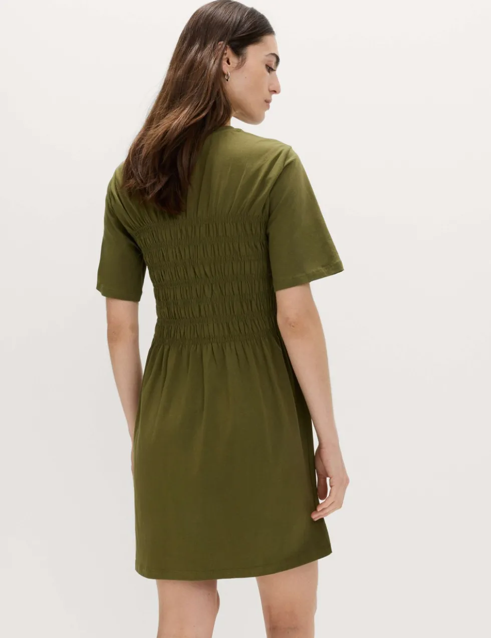 Cotton Rich Shirred Mini T-Shirt Dress