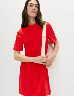 Cotton Rich Shirred Mini T-Shirt Dress