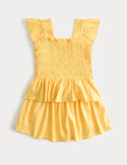 Cotton Rich Shirred Outfit Top and Skirt (2-8 Yrs)
