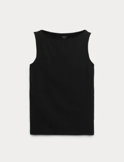 Cotton Rich Slash Neck Slim Fit Vest