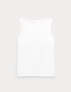 Cotton Rich Slash Neck Slim Fit Vest