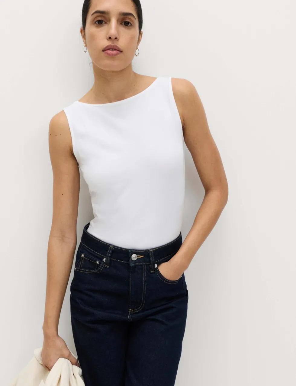 Cotton Rich Slash Neck Slim Fit Vest