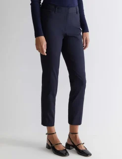 Cotton Rich Slim Fit Ankle Grazer Trousers