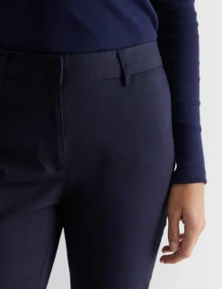 Cotton Rich Slim Fit Ankle Grazer Trousers
