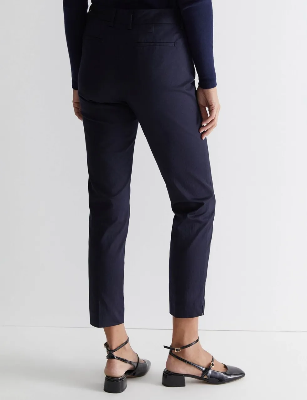Cotton Rich Slim Fit Ankle Grazer Trousers