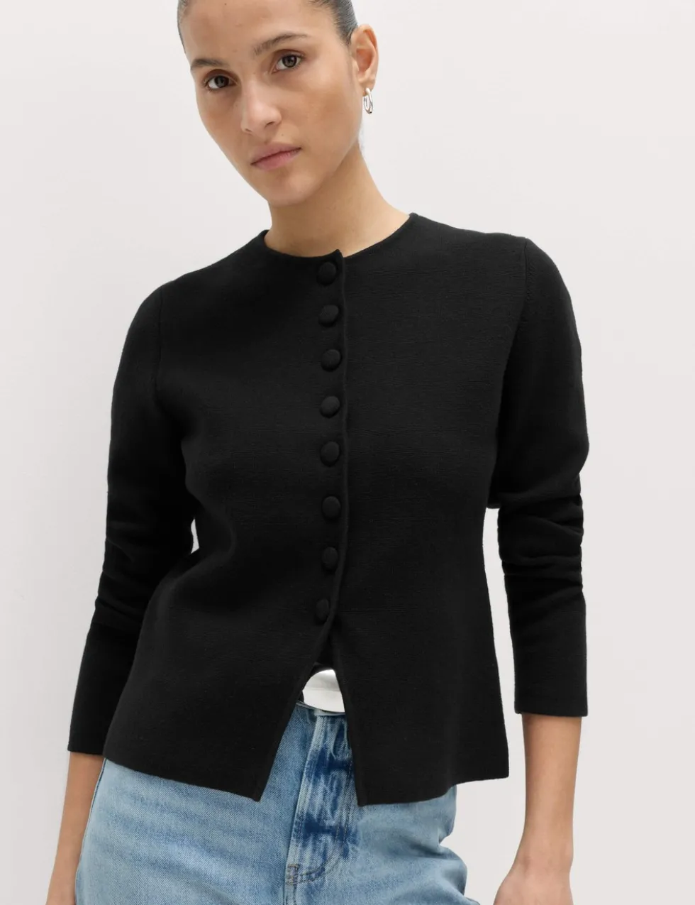 Cotton Rich Slim Fit Knitted Jacket