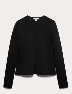 Cotton Rich Slim Fit Knitted Jacket