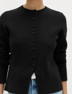 Cotton Rich Slim Fit Knitted Jacket
