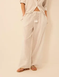 Cotton Rich Sparkly Striped Beach Trousers