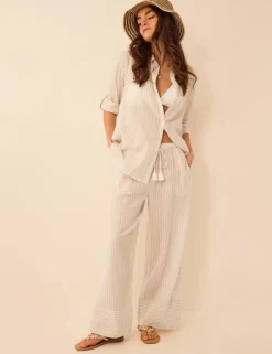 Cotton Rich Sparkly Striped Beach Trousers